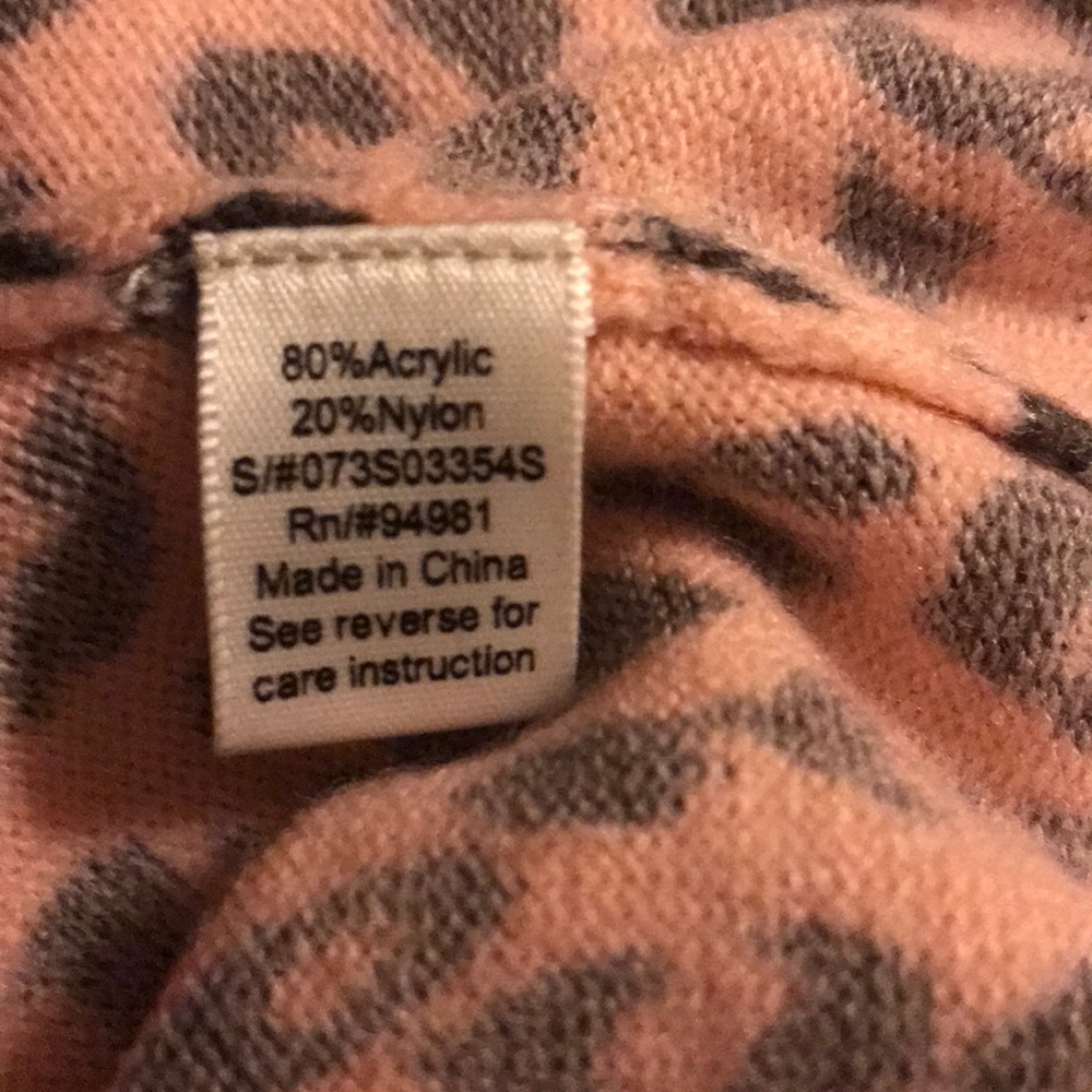 πΏβ£οΈTwenty One Pink/Gray Leopard Crop Sweater M - Picture 5 of 5